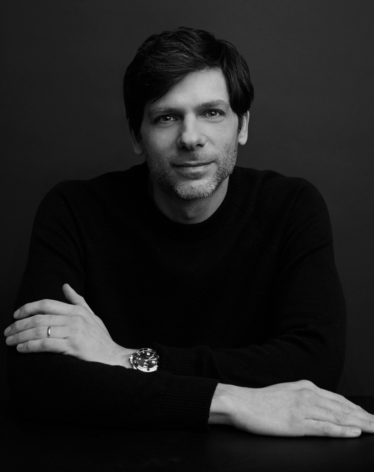 Morr Meroz, black-and-white portrait.